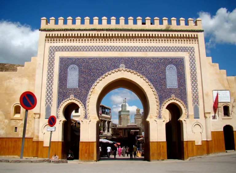 Bab Bou Jeloud Gate in Fez, a historical landmark in Morocco