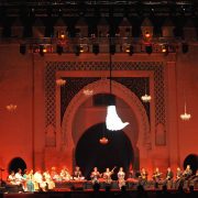 Musicians performing sacred music at the Fes Sacred Music Festival in Morocco.