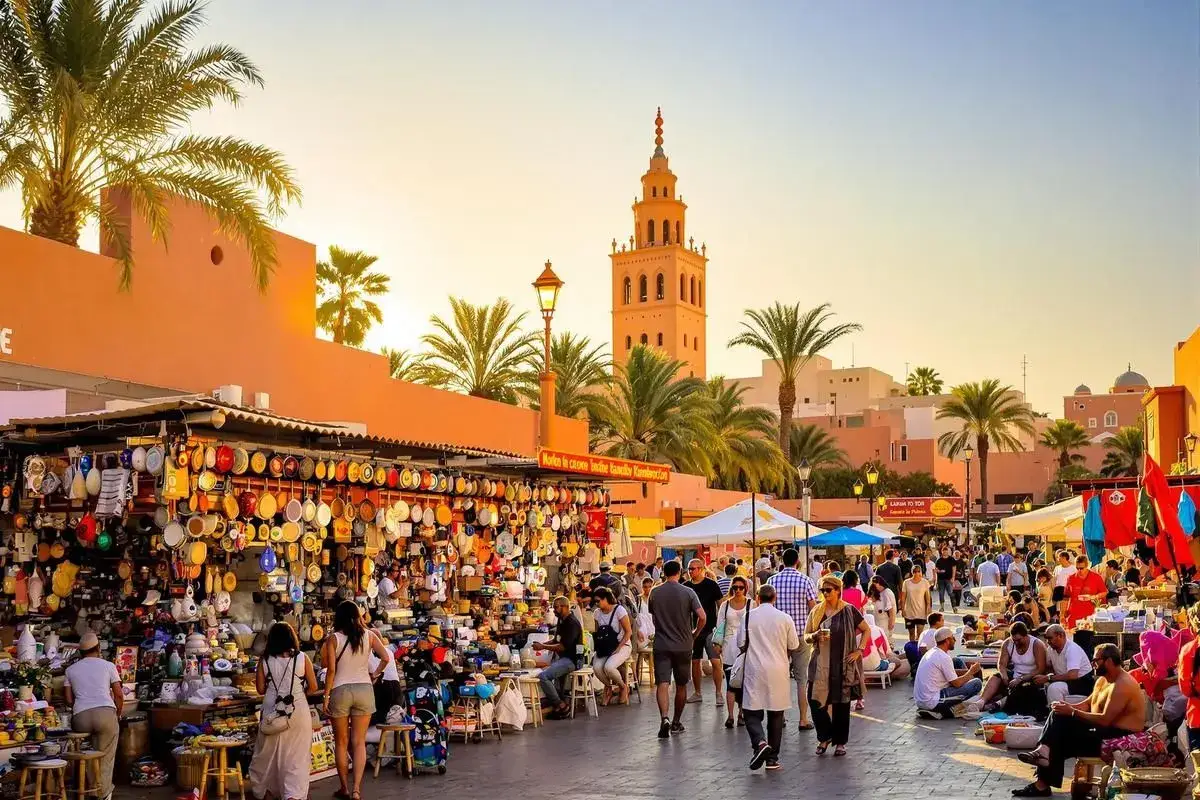 Bancarelle di cibo a Jemaa el-Fna, Marrakech – Tour nel Deserto di 3 Giorni da Ouarzazate a Marrakech