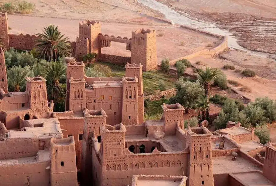 Vista aérea do ksar de Ait Ben Haddou – Excursão ao deserto de 4 dias de Marraquexe a Fez