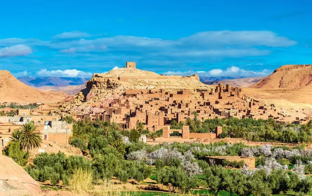 Panorama da kasbah de Ait Ben Haddou, no sul de Marrocos